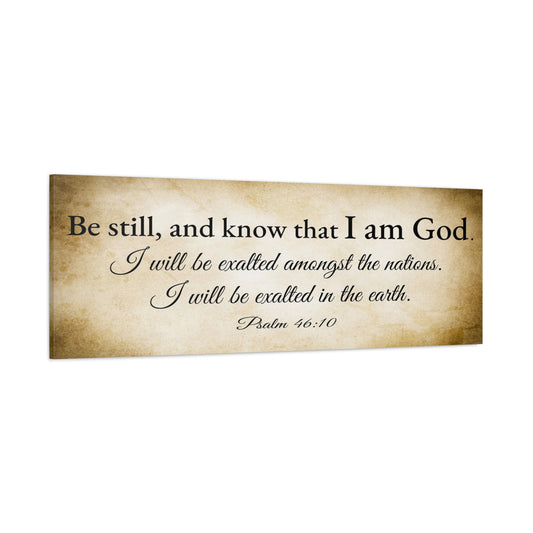 Scripture Walls Psalm 46:10 Gold Bible Verse Canvas Christian Wall Art Ready to Hang Unframed