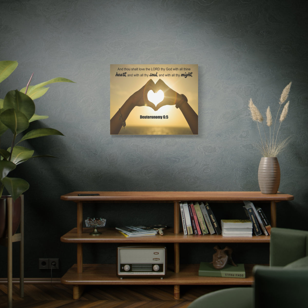 Scripture Canvas Love The Lord Deuteronomy 6:5 Christian Wall Art Bible Verse Print Ready to Hang