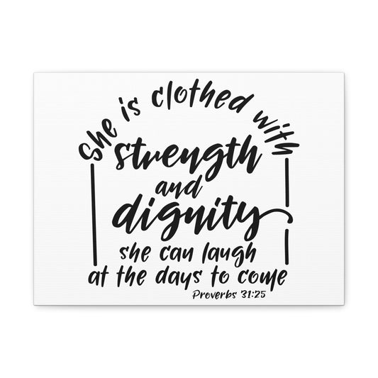 With Strength And Dignity Proverbs 31:25 Christian Wall Art Bible Verse Print Ready to Hang