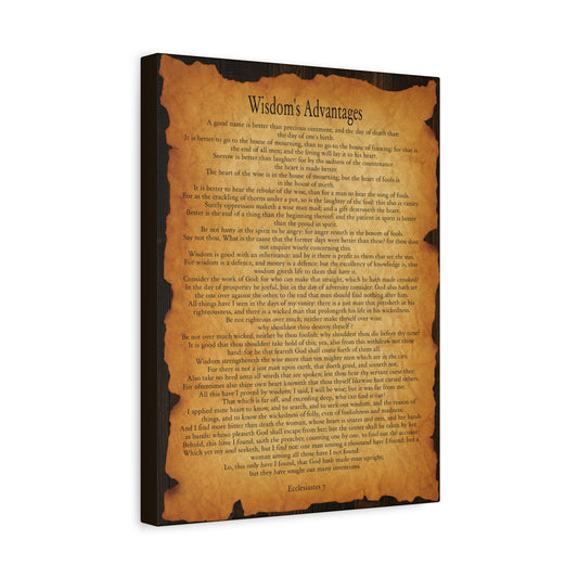 Scripture Walls Wisdom's Advantages Ecclesiastes 7 Gold Brown Bible Verse Canvas Christian Wall Art Ready to Hang
