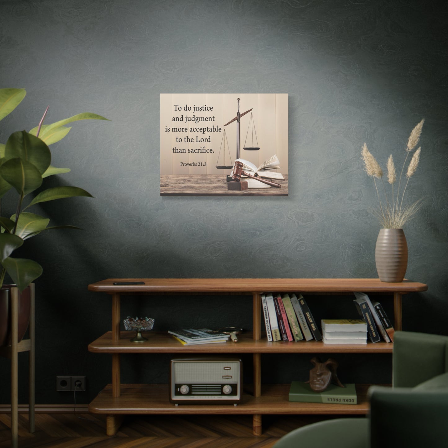 Scripture Walls Judgment and Justice Proverbs 21:3 Bible Verse Canvas Christian Wall Art Ready to Hang