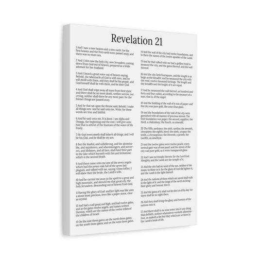 Scripture Walls Revelation 21 Chapter New Heaven and New Earth White Christian Wall Art Print Ready to Hang Unframed