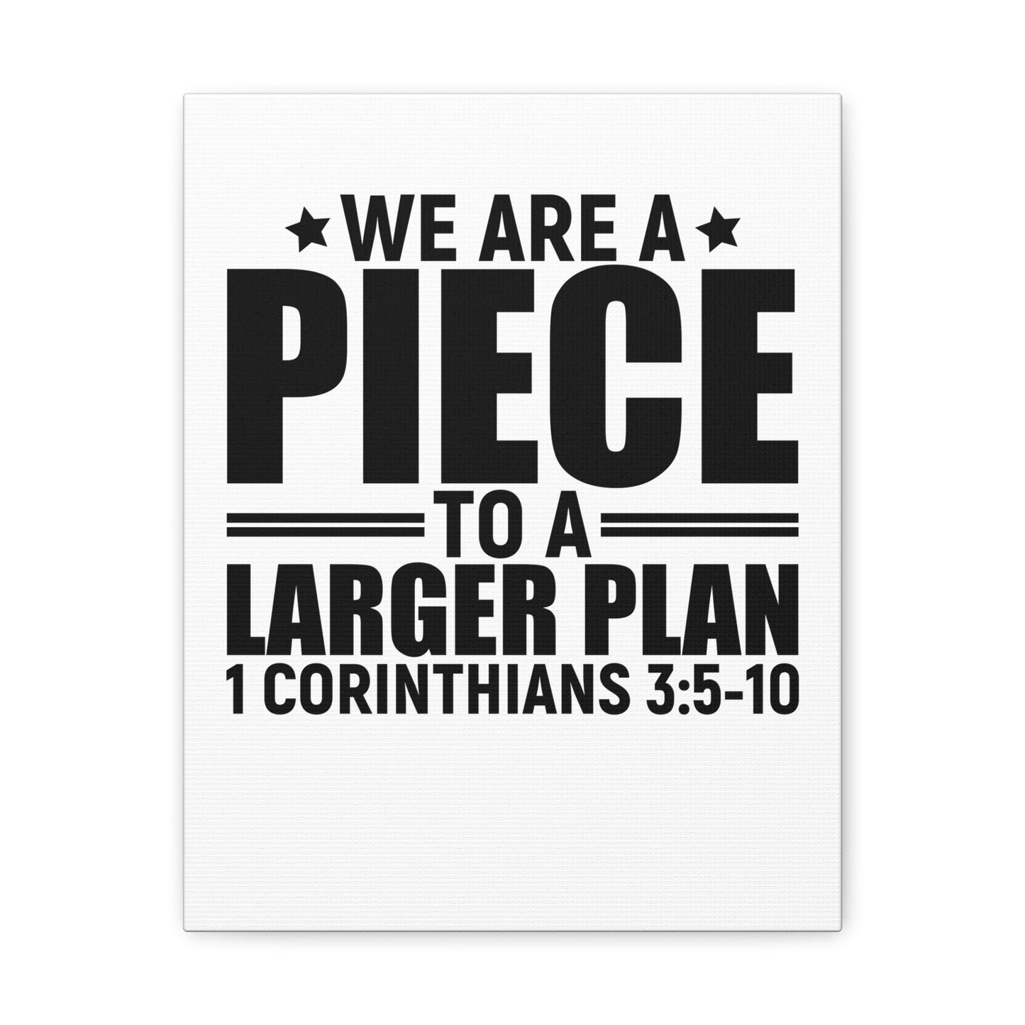 1 Corinthians 3:5-10 We Are a Piece Bible Verse Canvas Christian Wall Art Ready to Hang Unframed