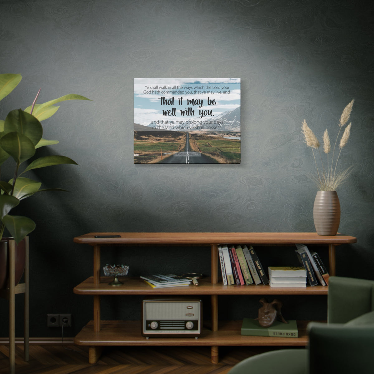 Scripture Canvas That It May Be Well With You Deuteronomy 5:33 Christian Wall Art Bible Verse Print Ready to Hang