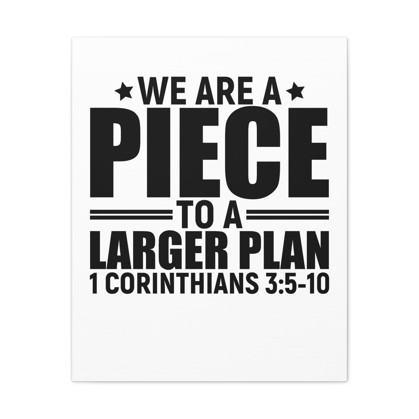 1 Corinthians 3:5-10 We Are a Piece Bible Verse Canvas Christian Wall Art Ready to Hang Unframed