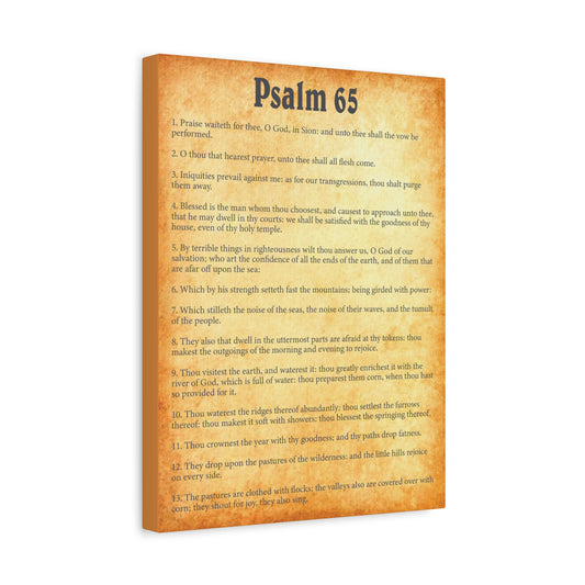 Scripture Walls Psalm 65 Gold Bible Chapter Canvas Christian Wall Art Ready to Hang