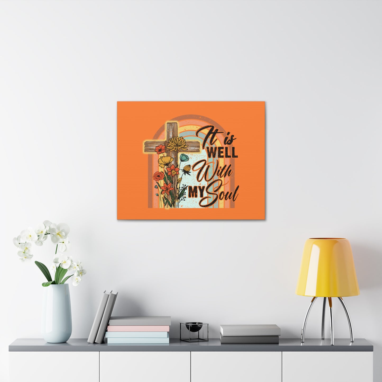 With My Soul Psalm 42:7 Bright Orange Christian Wall Art Bible Verse Print Ready to Hang