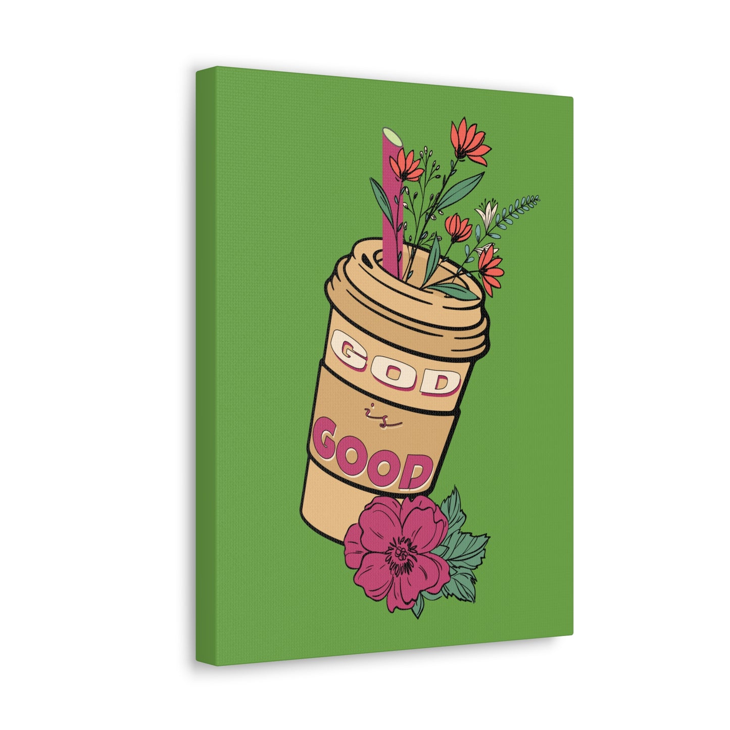 God Is Good Psalm 100:5 Flower Cup Christian Wall Art Bible Verse Print Ready to Hang