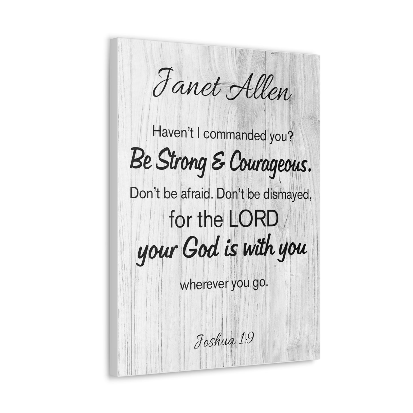 Personalized Joshua 1:9 Bible Chapter Canvas Christian Wall Art Ready to Hang
