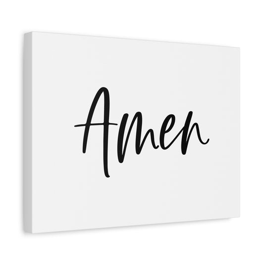 Scripture Canvas Amen White Psalms 106:48 Christian Wall Art Bible Verse Print Ready to Hang