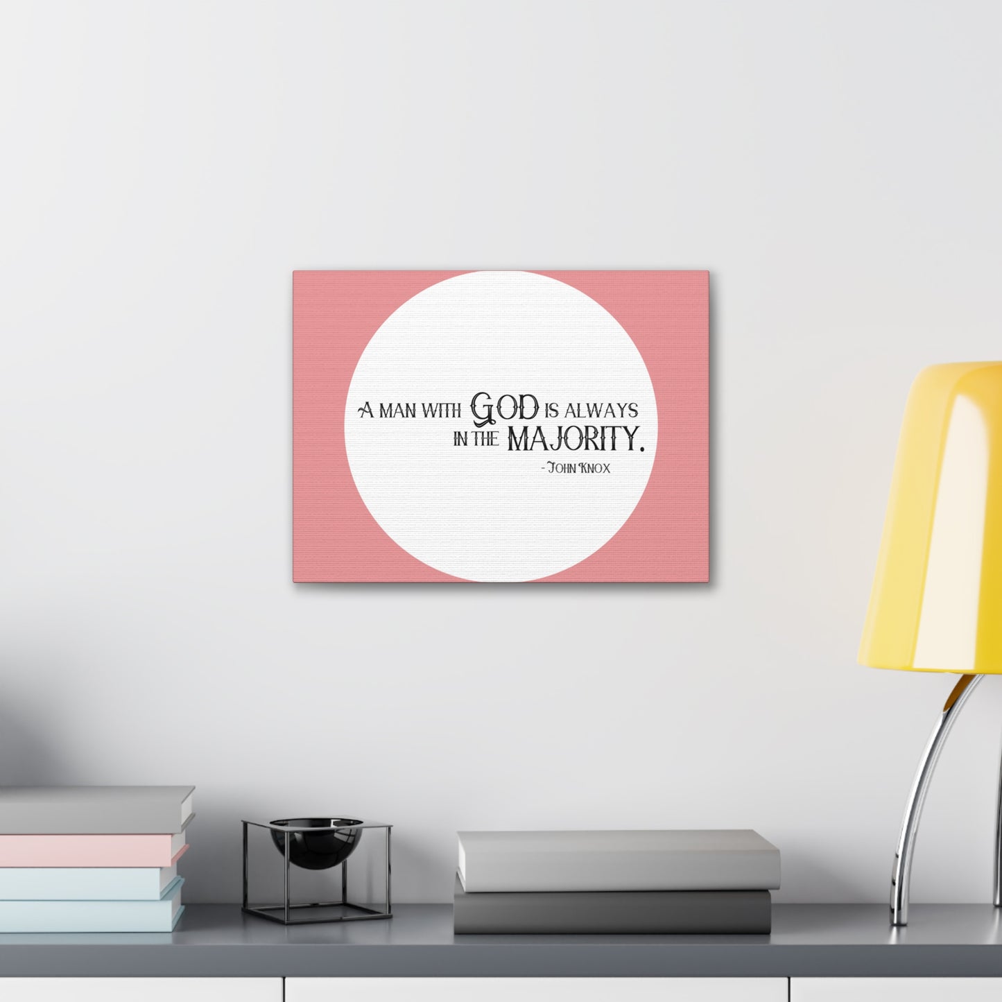 A Man With God Pink 1 Timothy 6:11 Bible Canvas Christian Wall Art Ready to Hang