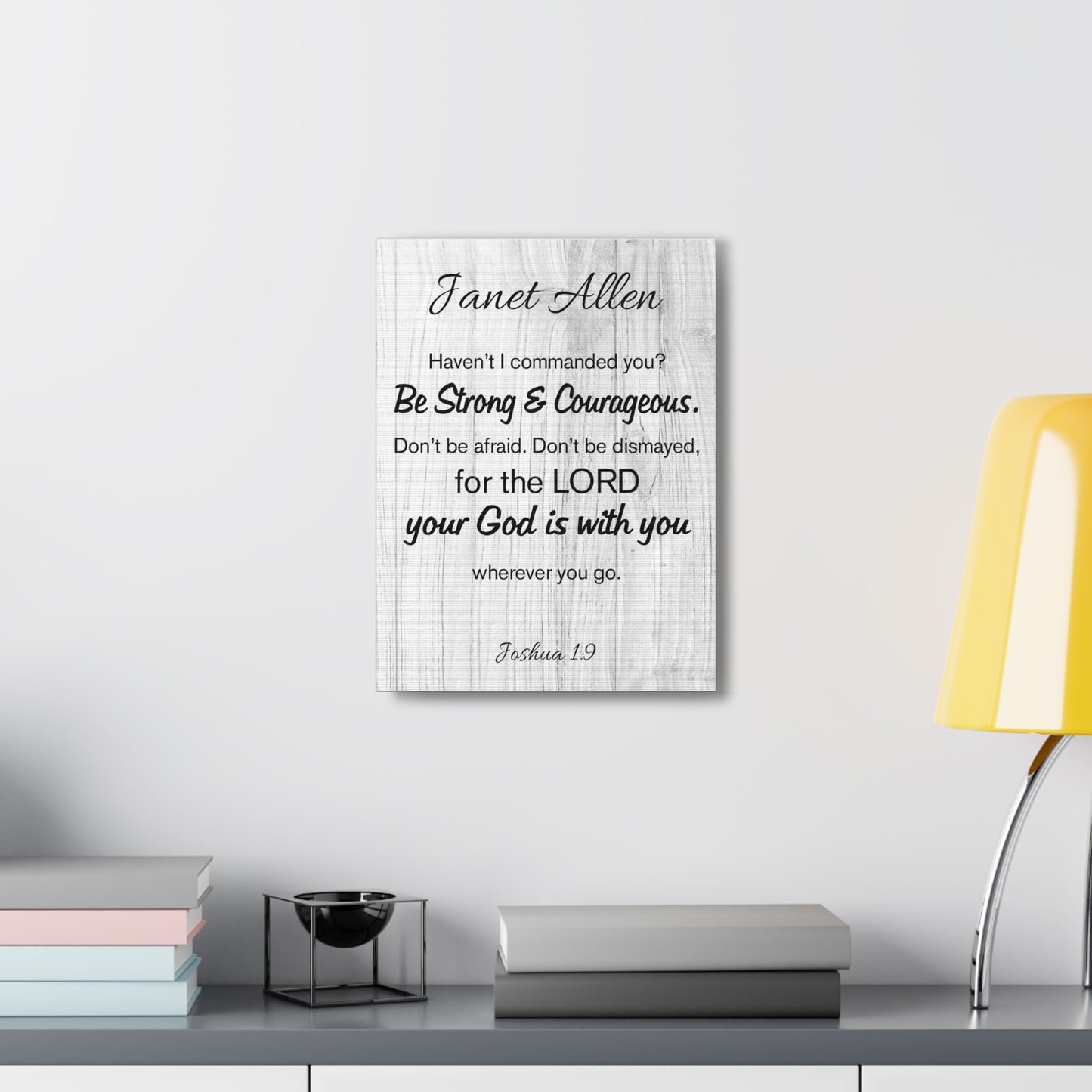 Personalized Joshua 1:9 Bible Chapter Canvas Christian Wall Art Ready to Hang