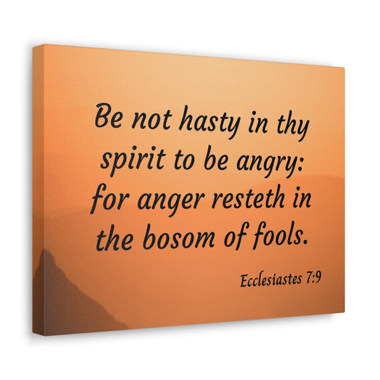 Thy Spirit Ecclesiastes 7:9 Bible Verse Canvas Christian Wall Art Ready to Hang