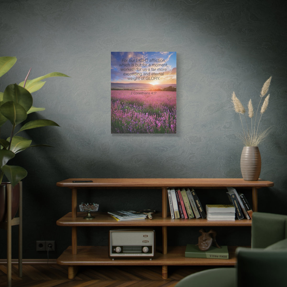 Scripture Canvas Eternal Glory 2 Corinthians 4:17 Christian Wall Art Bible Verse Print Ready to Hang