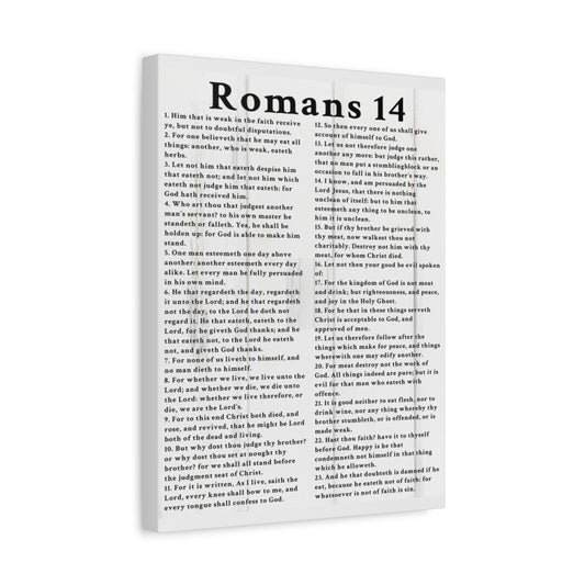 Scripture Walls Romans 14 White Bible Verse Canvas Christian Wall Art Ready to Hang Unframed