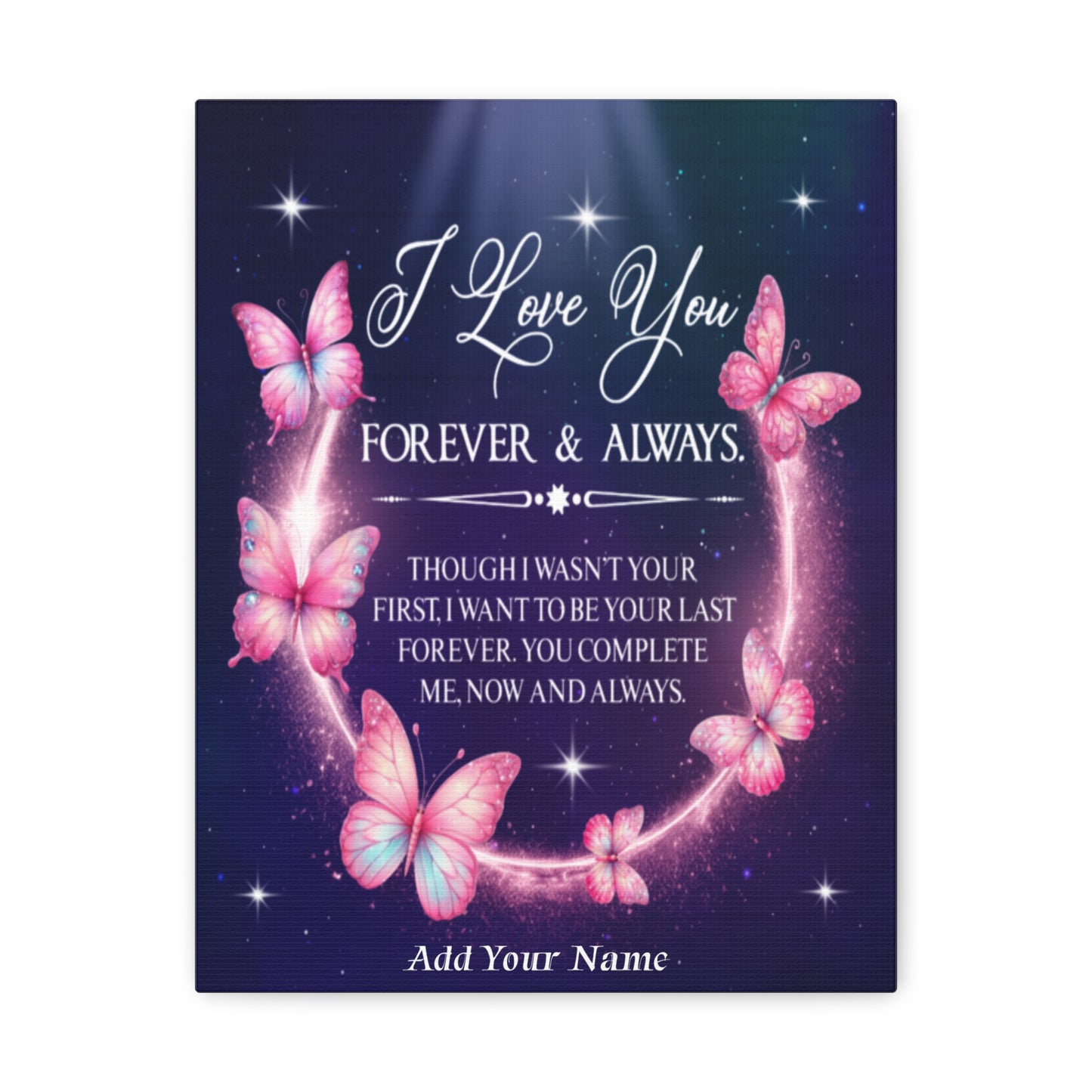 Personalized To My Wife Forever & Always Butterfly Canvas Wall Art – Romantic Gift for Eternal Love