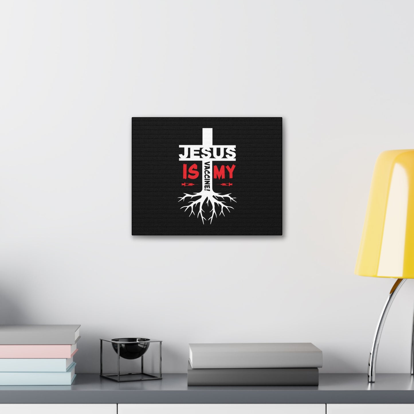 Jesus Is My Vaccine 1 Peter 2:24 Red Christian Wall Art Bible Verse Print Ready to Hang