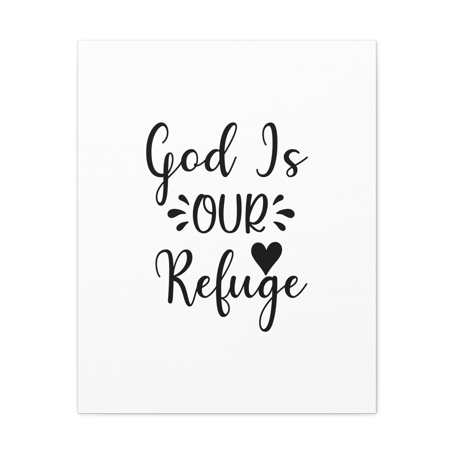 God Is Our Refuge Psalm 46:1 Heart Christian Wall Art Bible Verse Print Ready to Hang
