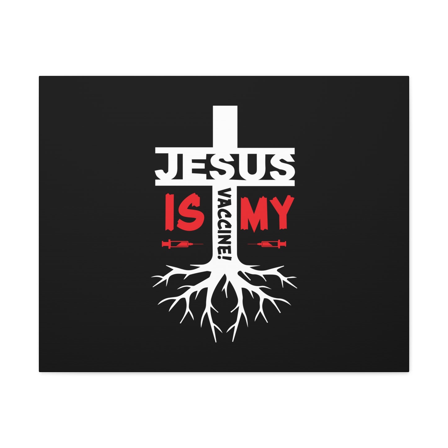 Jesus Is My Vaccine 1 Peter 2:24 Red Christian Wall Art Bible Verse Print Ready to Hang