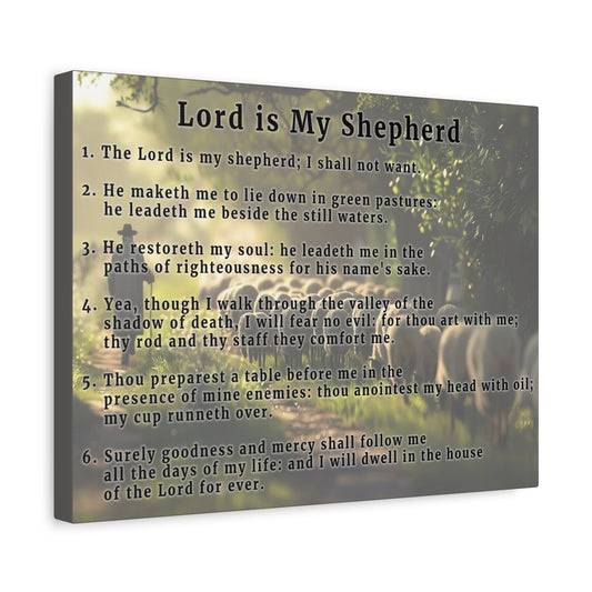 Scripture Walls Lord is My Shepherd Psalm 23 Green Bible Verse Canvas Christian Wall Art Ready to Hang Unframed
