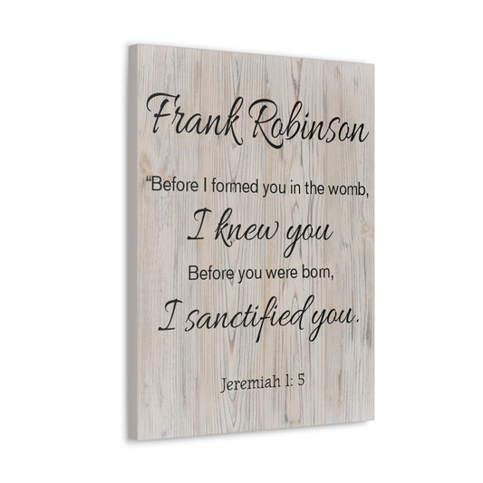 Personalized I Sanctified You Jeremiah 1:5 Bible Chapter Canvas Christian Wall Art Ready to Hang