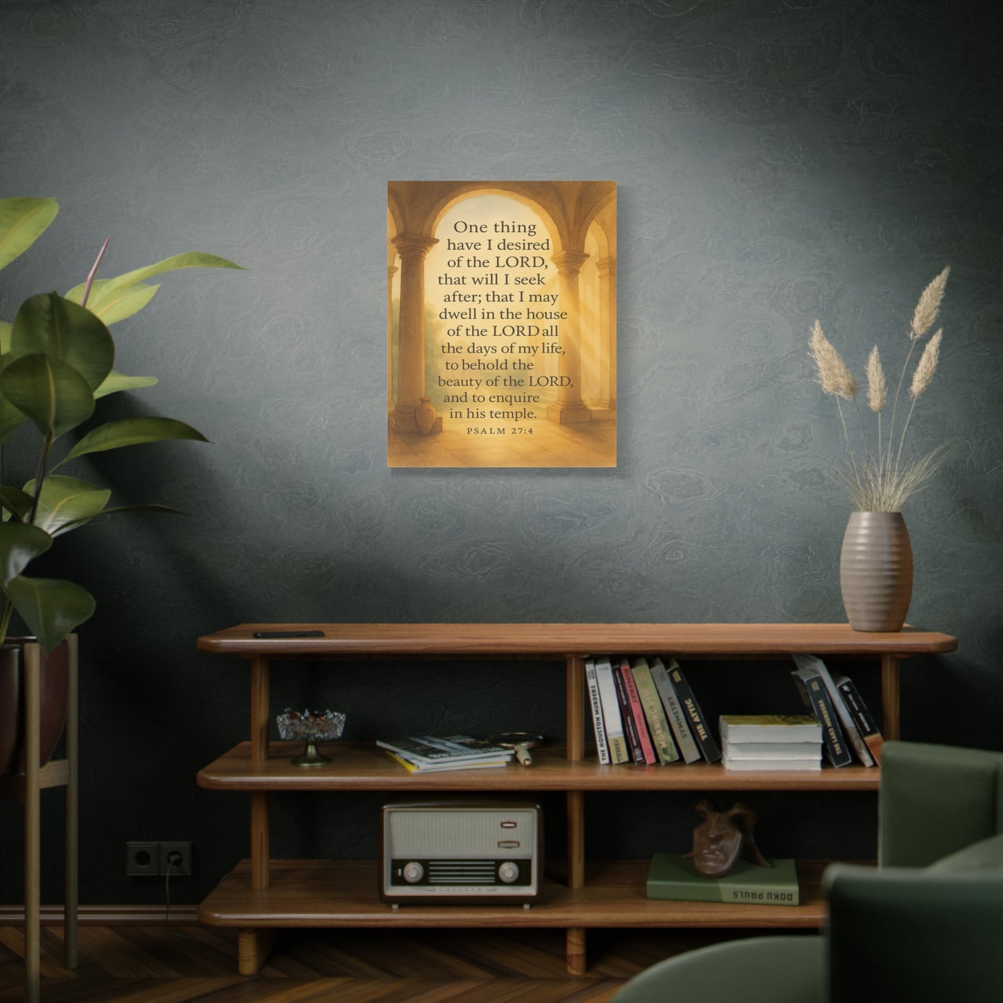 Bible Verse Canvas Psalm 27:4 Christian Home Décor Wall Art Scripture Ready to Hang Faith Print