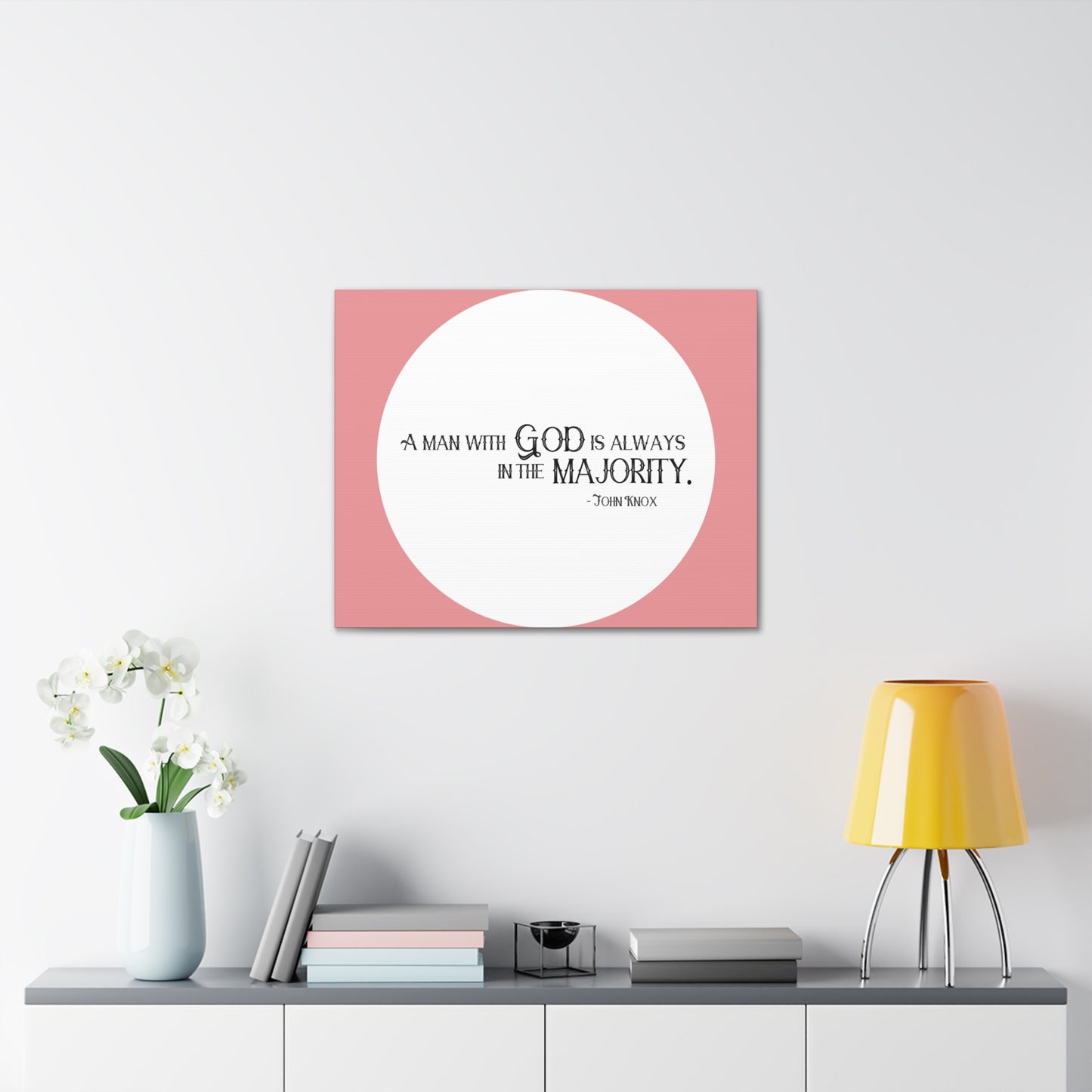 A Man With God Pink 1 Timothy 6:11 Bible Canvas Christian Wall Art Ready to Hang