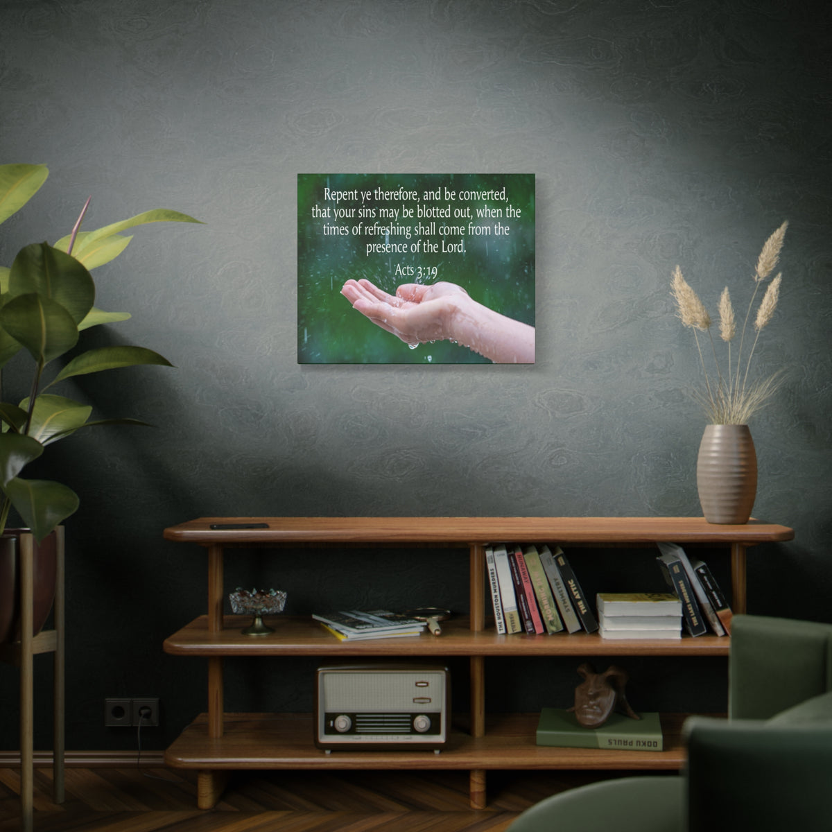Scripture Canvas The Presence of The Lord Acts 3:19 Christian Wall Art Bible Verse Print Ready to Hang