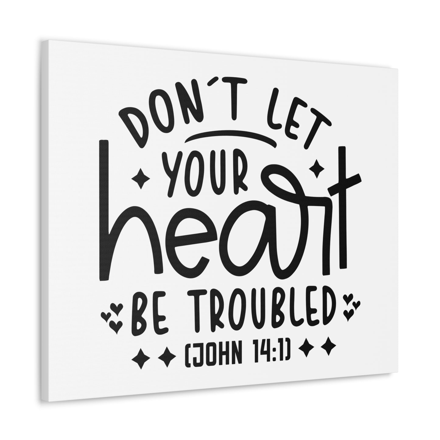 Your Heart John 14:1 Star Heart Bible Verse Canvas Christian Wall Art Ready to Hang