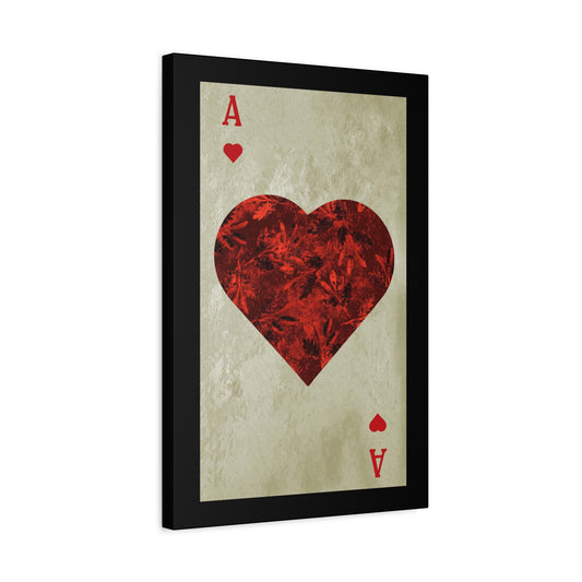 Ace Of Hearts Playing Card Canvas Wall Art for Home Decor Ready-to-Hang