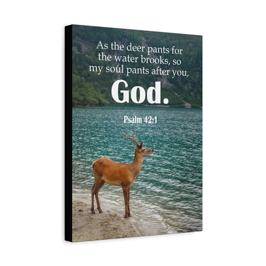 Scripture Canvas Soul Pants Psalm 42:1 Christian Wall Art Bible Verse Print Ready to Hang