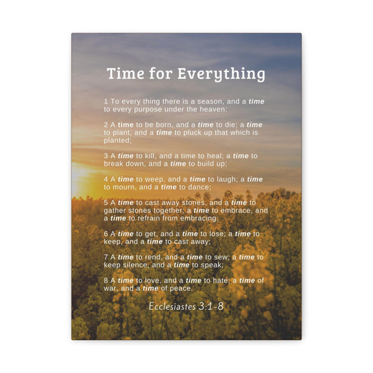 Time For Everything Ecclesiastes 3:8 Bible Verse Canvas Christian Wall Art Ready to Hang