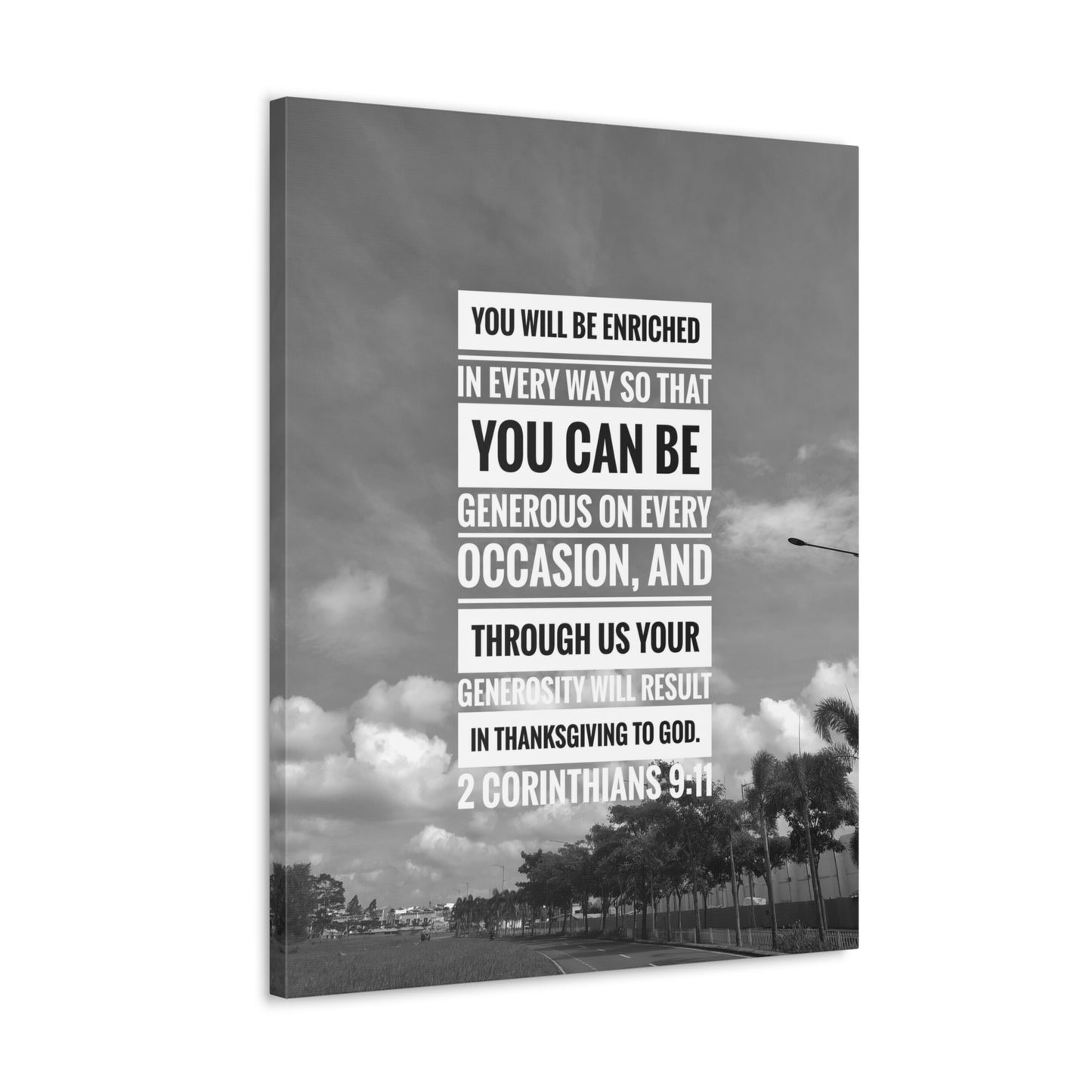 You Will Be Enriched 2 Corinthians 9:11 Christian Wall Art Bible Verse Print Ready to Hang