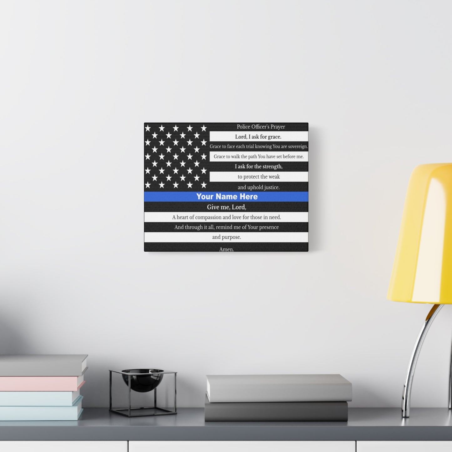 Personalized Police Prayer Bible Canvas Christian Wall Art Ready to Hang Unframed
