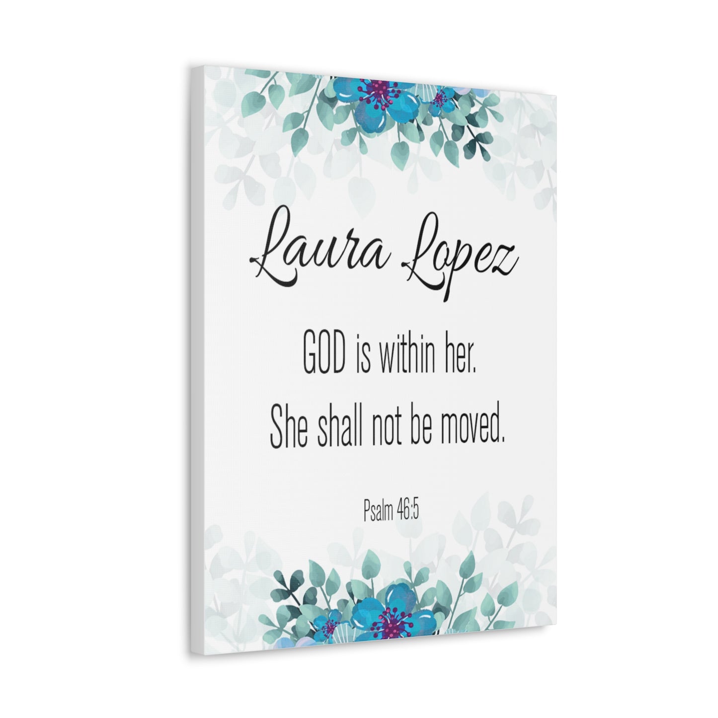 Personalized Scripture Walls God Is Within Her Psalm 46:5 Bible Chapter Canvas Christian Wall Art Ready to Hang