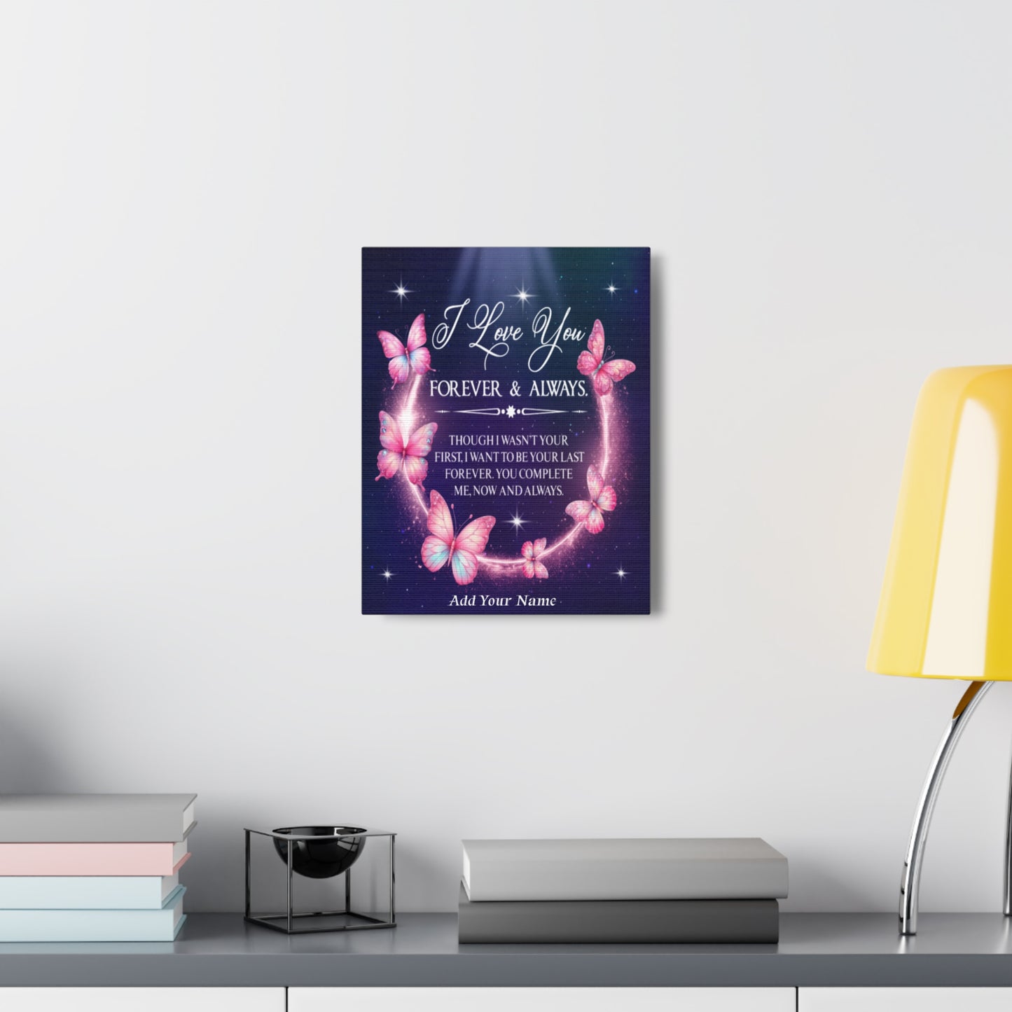 Personalized To My Wife Forever & Always Butterfly Canvas Wall Art – Romantic Gift for Eternal Love