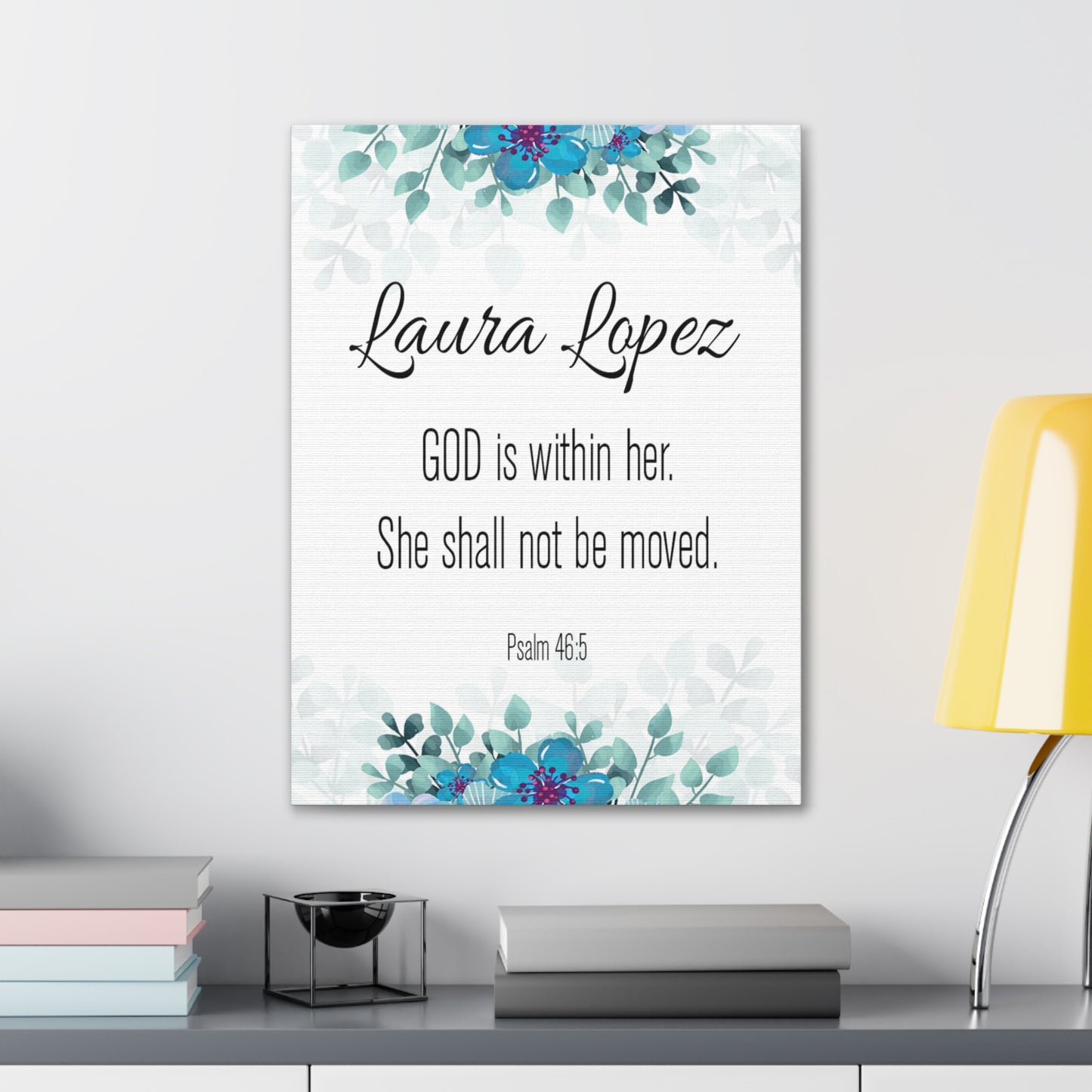 Personalized Scripture Walls God Is Within Her Psalm 46:5 Bible Chapter Canvas Christian Wall Art Ready to Hang