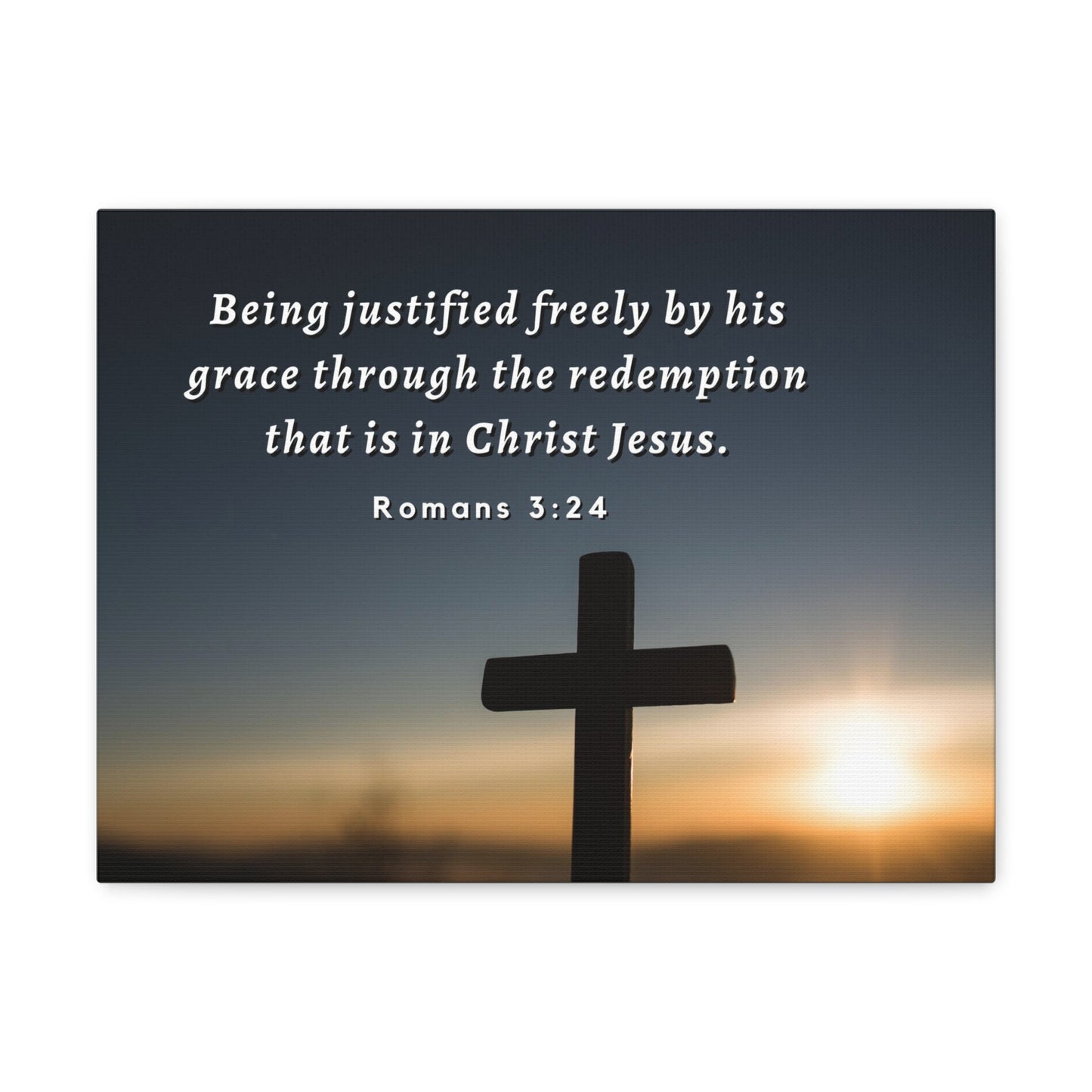 Redeemed Romans 3:24 Bible Verse Canvas Christian Wall Art Ready to Hang