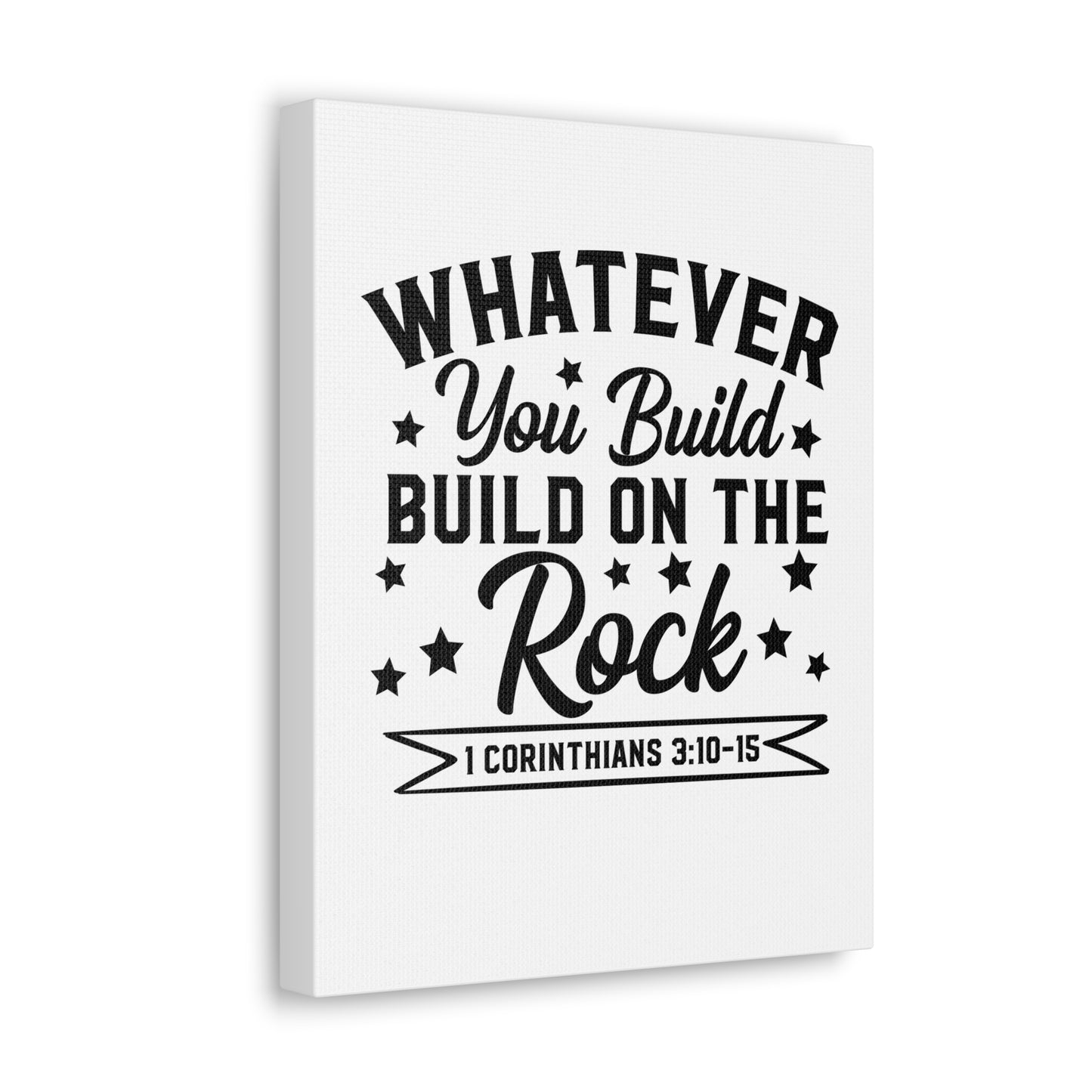 1 Corinthians 3:10-15 Build on The Rock Bible Verse Canvas Christian Wall Art Ready to Hang Unframed