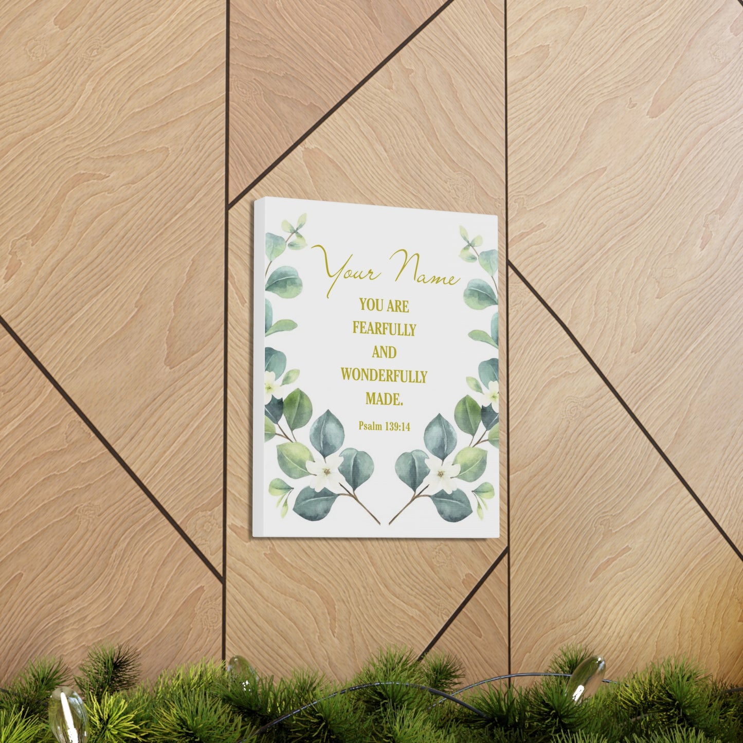 Personalized Psalm 139:14 Bible Verse Canvas Christian Wall Art Ready to Hang