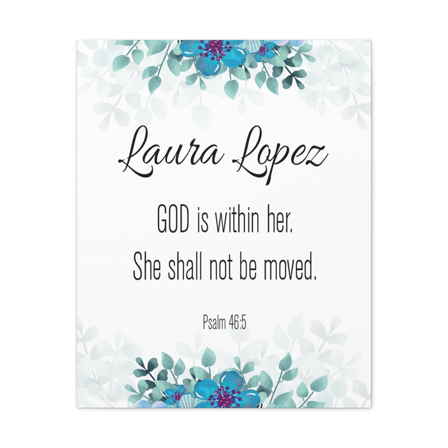 Personalized Scripture Walls God Is Within Her Psalm 46:5 Bible Chapter Canvas Christian Wall Art Ready to Hang