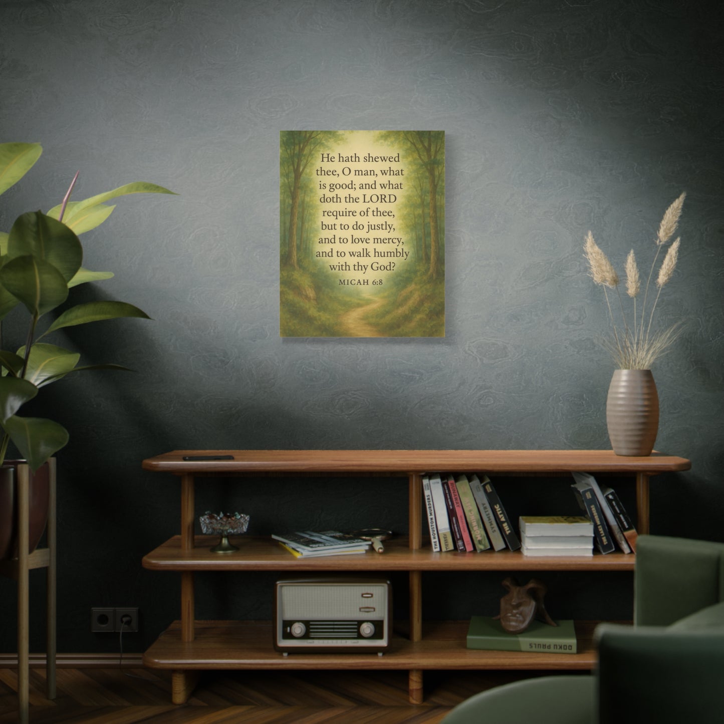 Bible Verse Canvas Micah 6:8 Christian Home Décor Wall Art Scripture Ready to Hang Faith Print