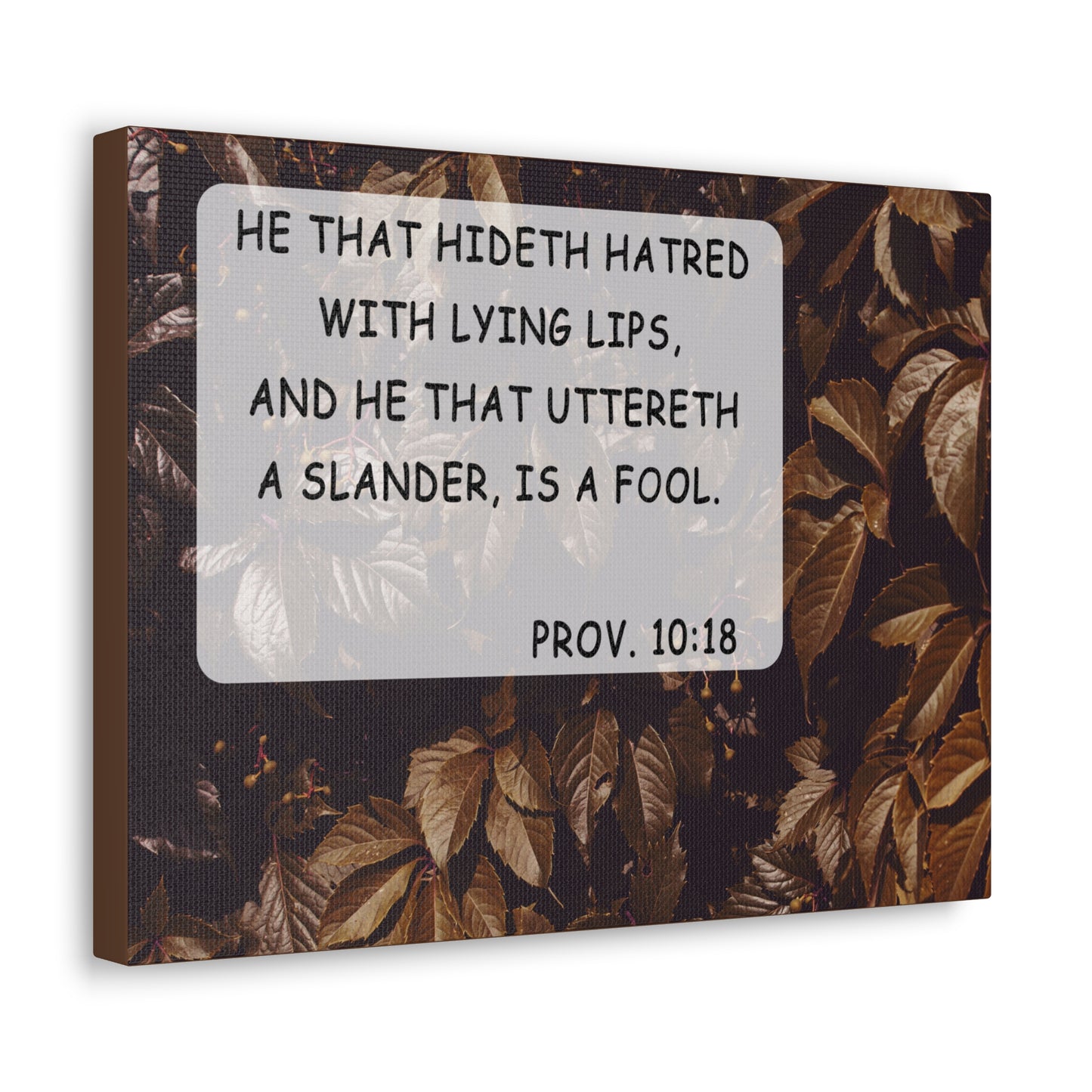 With Lying Lips Proverbs 10:18 Bible Verse Canvas Christian Wall Art Bible Verse Print Ready To Hang