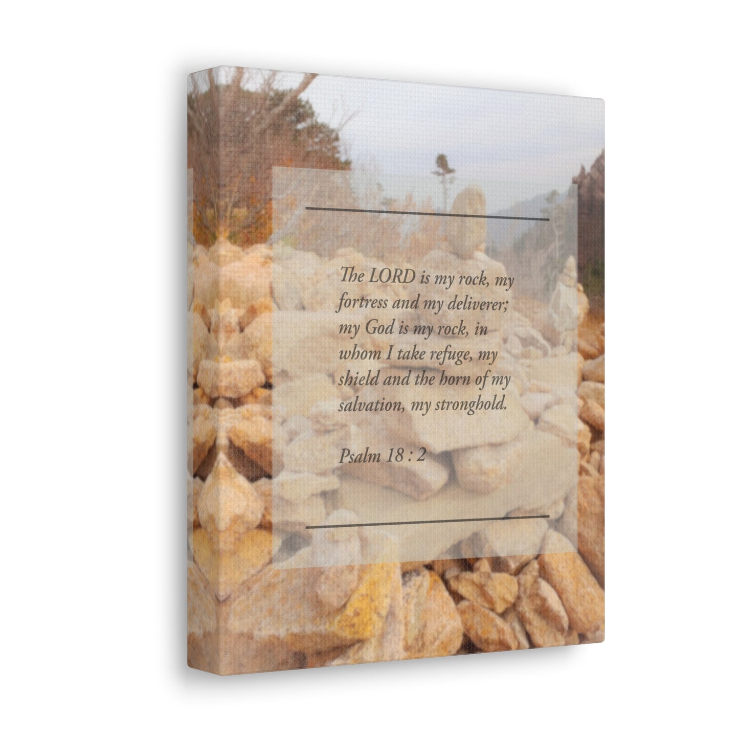Horn Of My Salvation Psalm 18:2 Bible Verse Canvas Christian Wall Art Ready to Hang