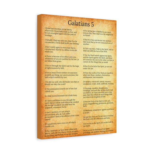 Scripture Walls Galatians 5 Chapter Gold Fruit of the Spirit Christian Wall Art Print Ready to Hang Unframed