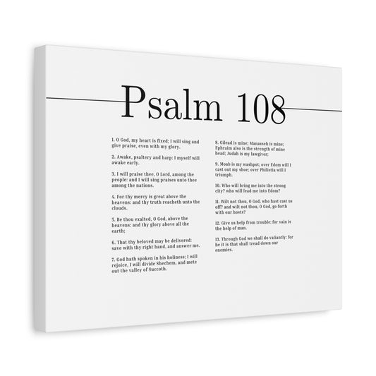 Scripture Canvas I Will Sing And Give Praise Psalm 108 Christian Wall Art Bible Verse Print Ready to Hang