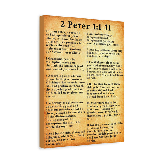 Scripture Walls 2 Peter 1:1-11 KJV Bible Verse Canvas Christian Wall Art Ready to Hang Unframed