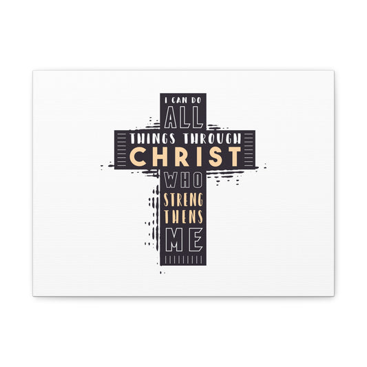 Things Through Christ Philippians 4:13 Cross Christian Wall Art Bible Verse Print Ready to Hang