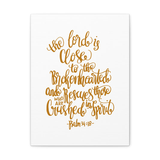 The Lord Is Close Psalm 34:18 Christian Wall Art Bible Verse Print Ready To Hang