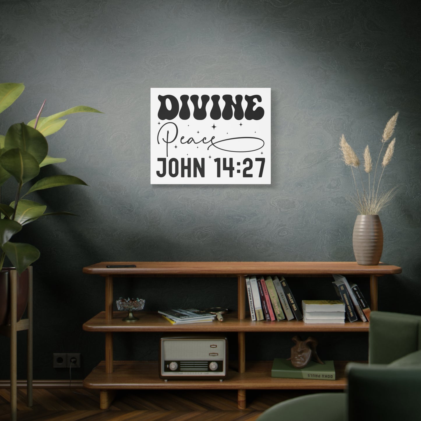 Scripture Walls John 14:27 Divine Peace Bible Verse Canvas Christian Wall Art Ready to Hang Unframed